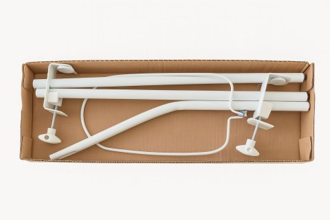 Bobono Stelaż do baldachimu/moskitiery do łóżeczka trzyczęściowy, zapakowany w kartonik i folię