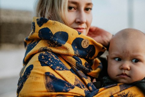 Komin (100% bawełna) - LOVKA MUSZTARDA Z GRANATEM Z BURSZTYNEM