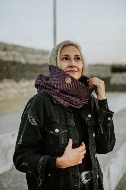 Komin (warstwa zewnętrzna 60% Bawełna 28% Len 12% Jedwab Tussah; warstwa wewnętrzna 100% bawełna) - MAŁA PERŁA VARIETE Z CZARNYM