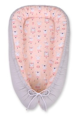 Bobono Kokon niemowlęcy dwustronny kojec otulacz Premium BOBONO- króliczki baletnice różowe