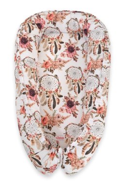 Bobono Kokon niemowlęcy dwustronny kojec otulacz Premium BOBONO- łapacze snów kwiatowe