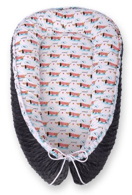 Bobono Kokon niemowlęcy dwustronny kojec otulacz Premium BOBONO minky - jamniczki