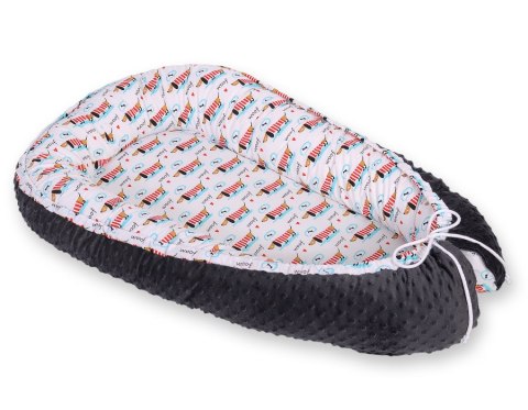 Bobono Kokon niemowlęcy dwustronny kojec otulacz Premium BOBONO minky - jamniczki