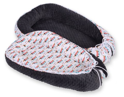 Bobono Kokon niemowlęcy dwustronny kojec otulacz Premium BOBONO minky - jamniczki