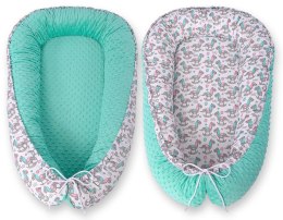 Bobono Kokon niemowlęcy dwustronny kojec otulacz Premium BOBONO minky- koniki na biegunach