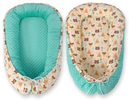 Bobono Kokon niemowlęcy dwustronny kojec otulacz Premium BOBONO minky - misie w tipi
