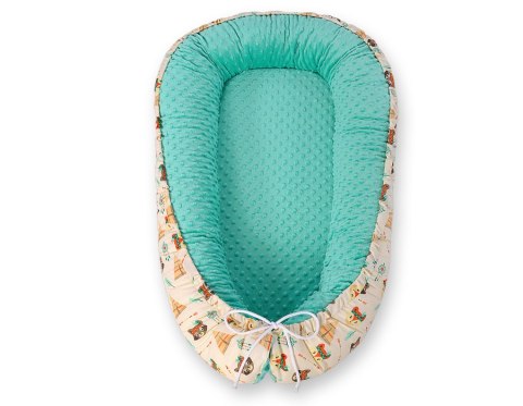 Bobono Kokon niemowlęcy dwustronny kojec otulacz Premium BOBONO minky - misie w tipi