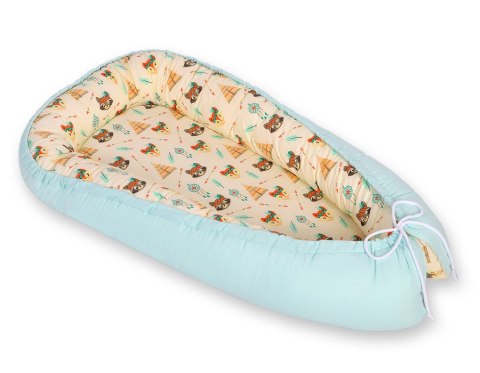 Bobono Kokon niemowlęcy dwustronny kojec otulacz Premium BOBONO- tipi kremowe