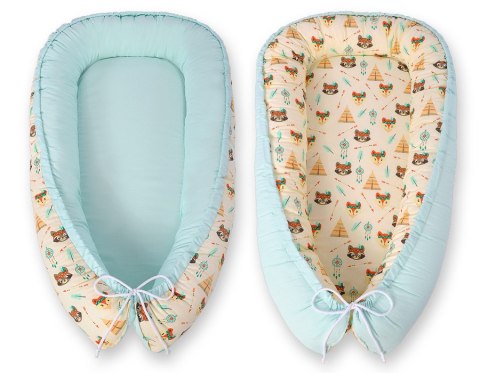 Bobono Kokon niemowlęcy dwustronny kojec otulacz Premium BOBONO- tipi kremowe