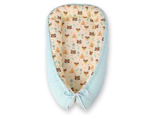 Bobono Kokon niemowlęcy dwustronny kojec otulacz Premium BOBONO- tipi kremowe