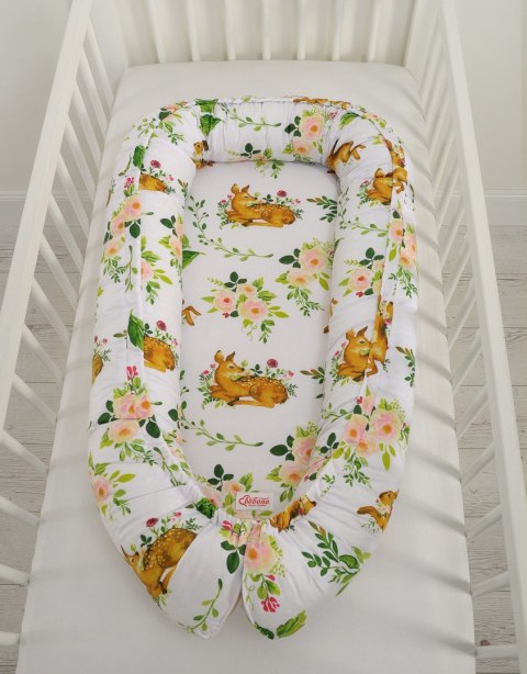 Bobono Kokon niemowlęcy dwustronny kojec otulacz Premium BOBONO - w lesie