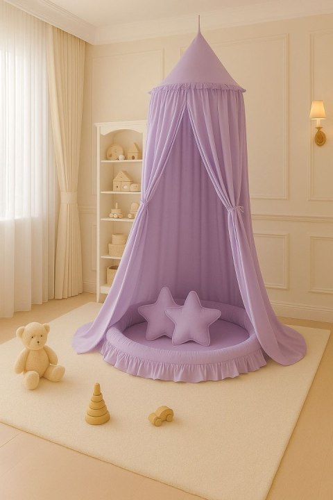 My Sweet Baby Baldachim wiszący bawełniany do pokoju dziecięcego - fioletowy