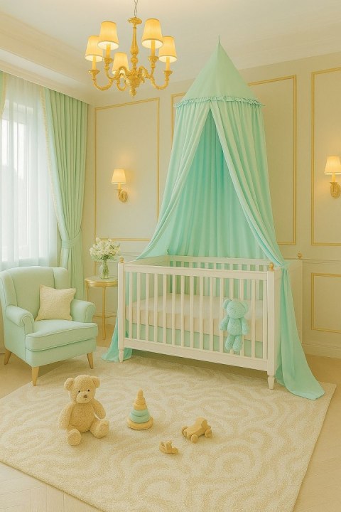 My Sweet Baby Baldachim wiszący bawełniany do pokoju dziecięcego - jasna mięta