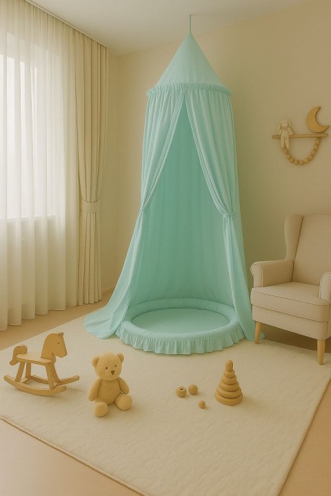 My Sweet Baby Baldachim wiszący bawełniany do pokoju dziecięcego - jasna mięta