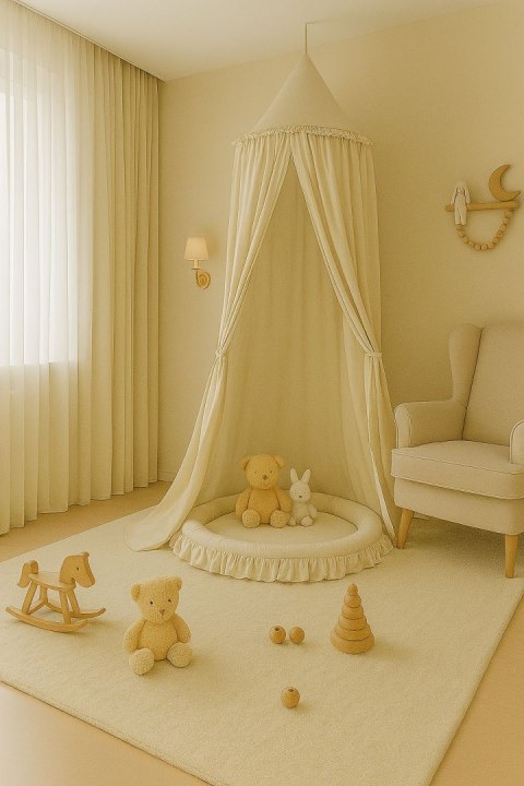 My Sweet Baby Baldachim wiszący bawełniany do pokoju dziecięcego - kremowy