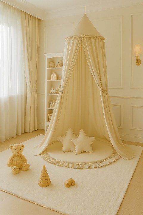My Sweet Baby Baldachim wiszący bawełniany do pokoju dziecięcego - kremowy