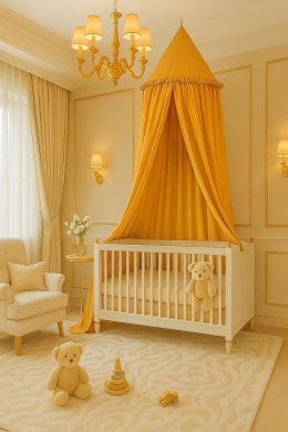 My Sweet Baby Baldachim wiszący bawełniany do pokoju dziecięcego - musztardowy