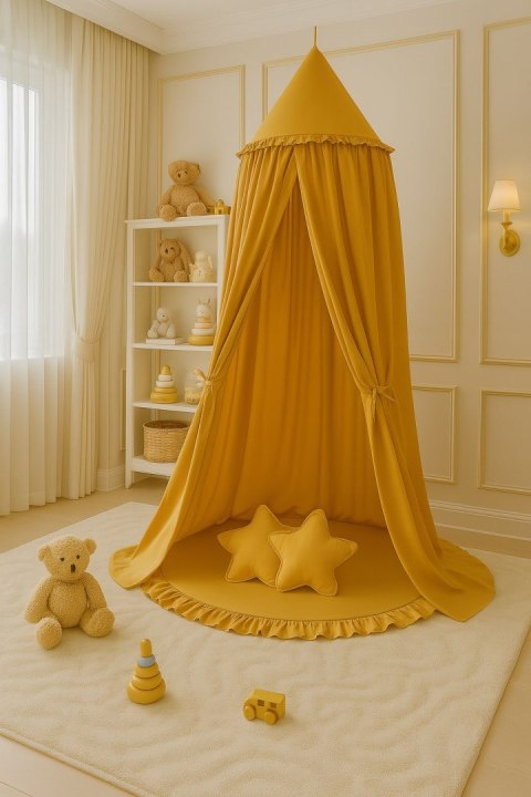 My Sweet Baby Baldachim wiszący bawełniany do pokoju dziecięcego - musztardowy