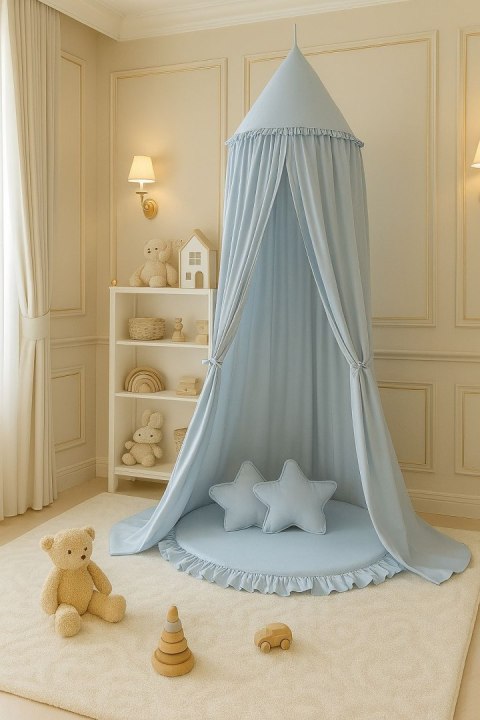 My Sweet Baby Baldachim wiszący bawełniany do pokoju dziecięcego - niebieski