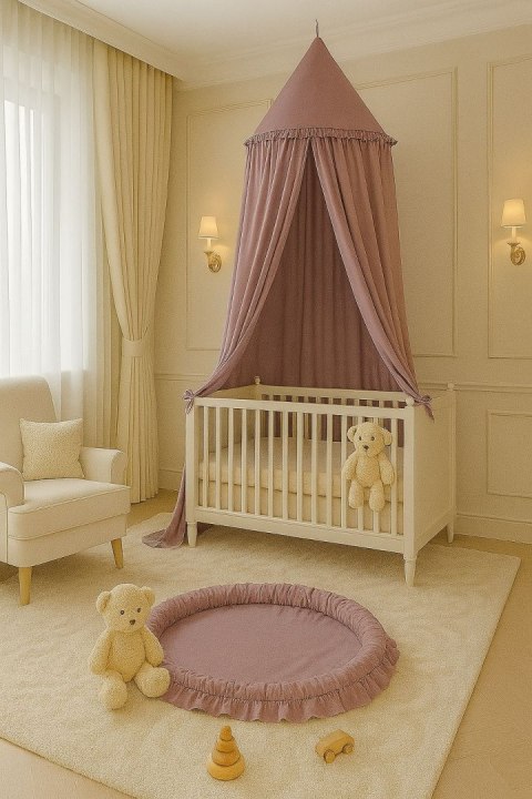 My Sweet Baby Baldachim wiszący bawełniany do pokoju dziecięcego - róż retro