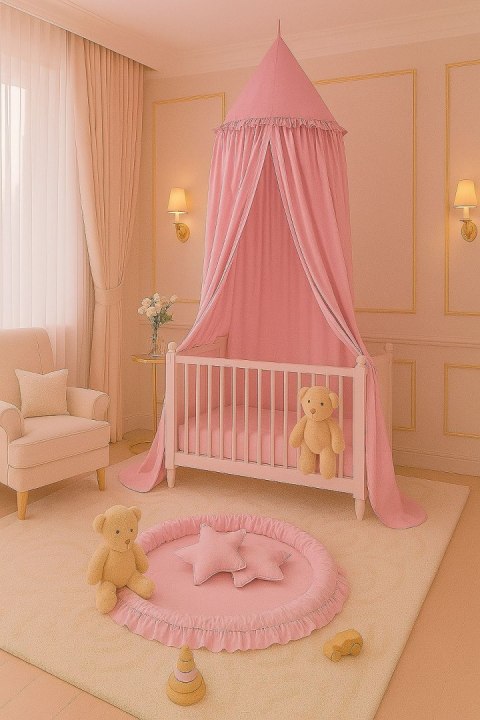 My Sweet Baby Baldachim wiszący bawełniany do pokoju dziecięcego - różowy