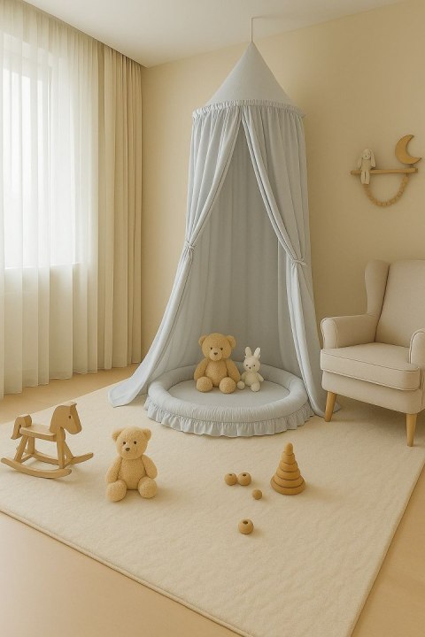 My Sweet Baby Baldachim wiszący bawełniany do pokoju dziecięcego - szary