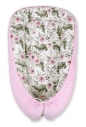 My Sweet Baby Kokon niemowlęcy dwustronny kojec otulacz Premium MY SWEET BABY- peonie różowe/różowy