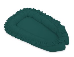 My Sweet Baby Kokon niemowlęcy kojec otulacz Premium z falbanką MY SWEET BABY- butelkowa zieleń