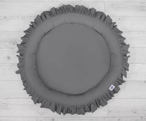 My Sweet Baby Zestaw: baldachim wiszący do pokoju dziecięcego bawełniany i gniazdko z falbanką - antracyt