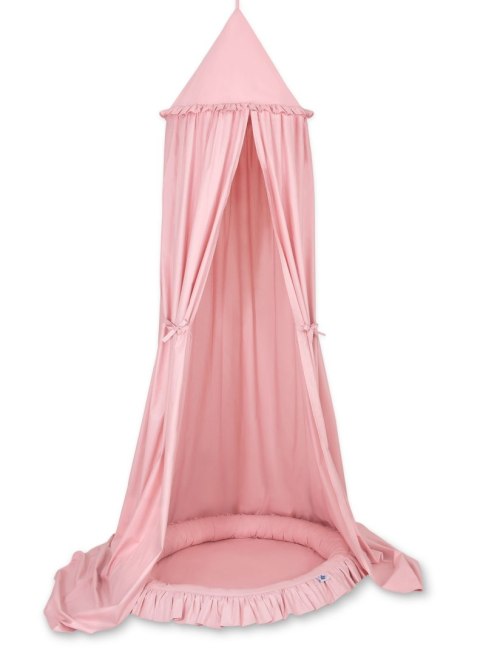 My Sweet Baby Zestaw: baldachim wiszący do pokoju dziecięcego bawełniany i gniazdko z falbanką - brudny róż