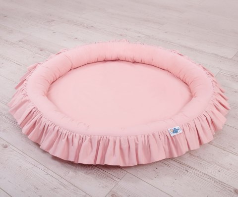 My Sweet Baby Zestaw: baldachim wiszący do pokoju dziecięcego bawełniany i gniazdko z falbanką - brudny róż