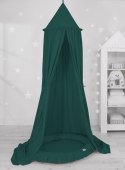 My Sweet Baby Zestaw: baldachim wiszący do pokoju dziecięcego bawełniany i gniazdko z falbanką - butelkowa zieleń