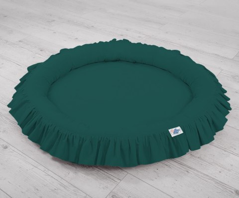 My Sweet Baby Zestaw: baldachim wiszący do pokoju dziecięcego bawełniany i gniazdko z falbanką - butelkowa zieleń