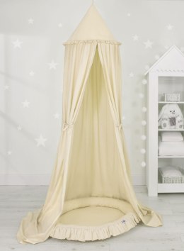 My Sweet Baby Zestaw: baldachim wiszący do pokoju dziecięcego bawełniany i gniazdko z falbanką - kremowy