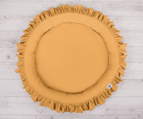 My Sweet Baby Zestaw: baldachim wiszący do pokoju dziecięcego bawełniany i gniazdko z falbanką - musztardowy