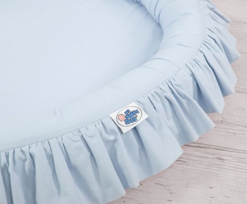 My Sweet Baby Zestaw: baldachim wiszący do pokoju dziecięcego bawełniany i gniazdko z falbanką - niebieski