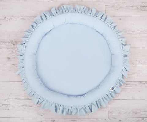 My Sweet Baby Zestaw: baldachim wiszący do pokoju dziecięcego bawełniany i gniazdko z falbanką - niebieski