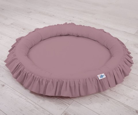 My Sweet Baby Zestaw: baldachim wiszący do pokoju dziecięcego bawełniany i gniazdko z falbanką - róż retro