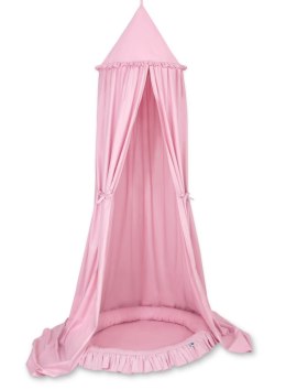 My Sweet Baby Zestaw: baldachim wiszący do pokoju dziecięcego bawełniany i gniazdko z falbanką - różowy