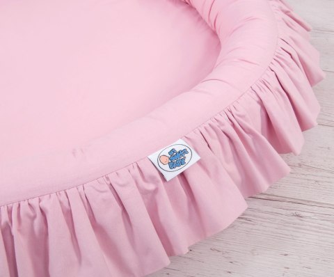 My Sweet Baby Zestaw: baldachim wiszący do pokoju dziecięcego bawełniany i gniazdko z falbanką - różowy