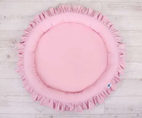 My Sweet Baby Zestaw: baldachim wiszący do pokoju dziecięcego bawełniany i gniazdko z falbanką - różowy