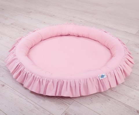 My Sweet Baby Zestaw: baldachim wiszący do pokoju dziecięcego bawełniany i gniazdko z falbanką - różowy