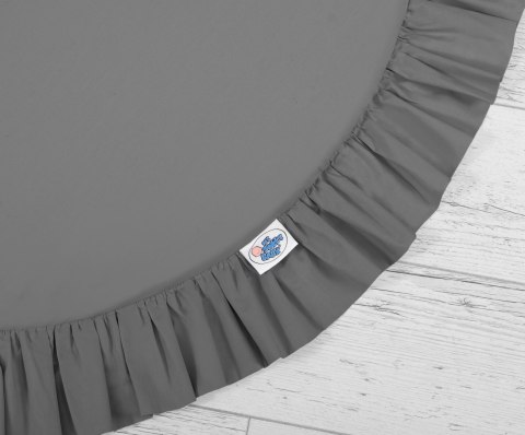 My Sweet Baby Zestaw: baldachim wiszący do pokoju dziecięcego bawełniany i mata z falbanką - antracyt