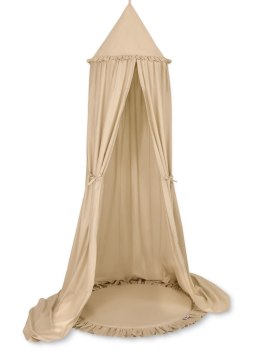 My Sweet Baby Zestaw: baldachim wiszący do pokoju dziecięcego bawełniany i mata z falbanką - beżowy