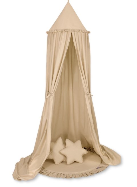 My Sweet Baby Zestaw: baldachim wiszący do pokoju dziecięcego bawełniany i mata z falbanką - beżowy