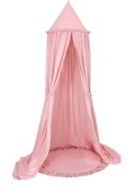 My Sweet Baby Zestaw: baldachim wiszący do pokoju dziecięcego bawełniany i mata z falbanką - brudny róż
