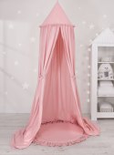 My Sweet Baby Zestaw: baldachim wiszący do pokoju dziecięcego bawełniany i mata z falbanką - brudny róż
