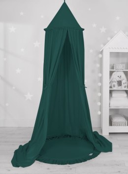 My Sweet Baby Zestaw: baldachim wiszący do pokoju dziecięcego bawełniany i mata z falbanką - butelkowa zieleń
