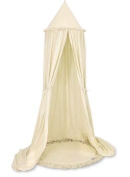 My Sweet Baby Zestaw: baldachim wiszący do pokoju dziecięcego bawełniany i mata z falbanką - kremowy