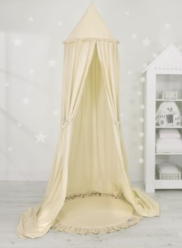My Sweet Baby Zestaw: baldachim wiszący do pokoju dziecięcego bawełniany i mata z falbanką - kremowy